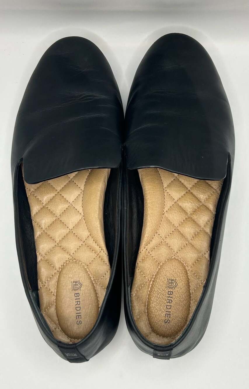 Birdies The Starling Black Leather Loafers Flats - Picture 1 of 6